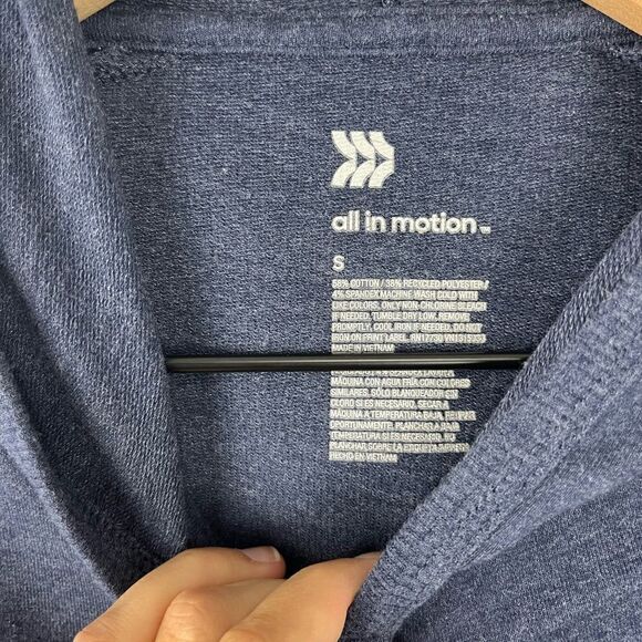 All in Motion Blue Full Zip Cropped Hoodie S - Picture 2 of 5